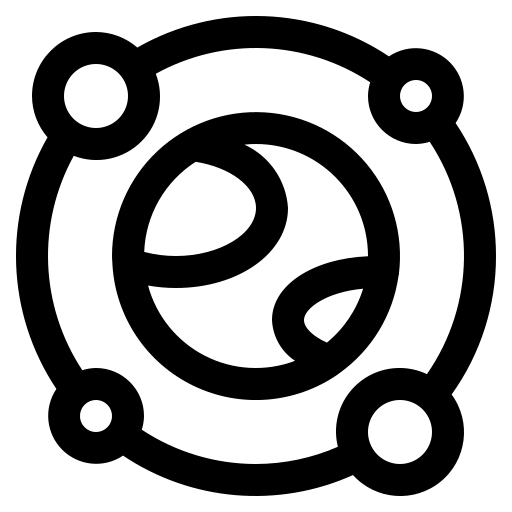 Symbole de planètes gravitantes ensembles
